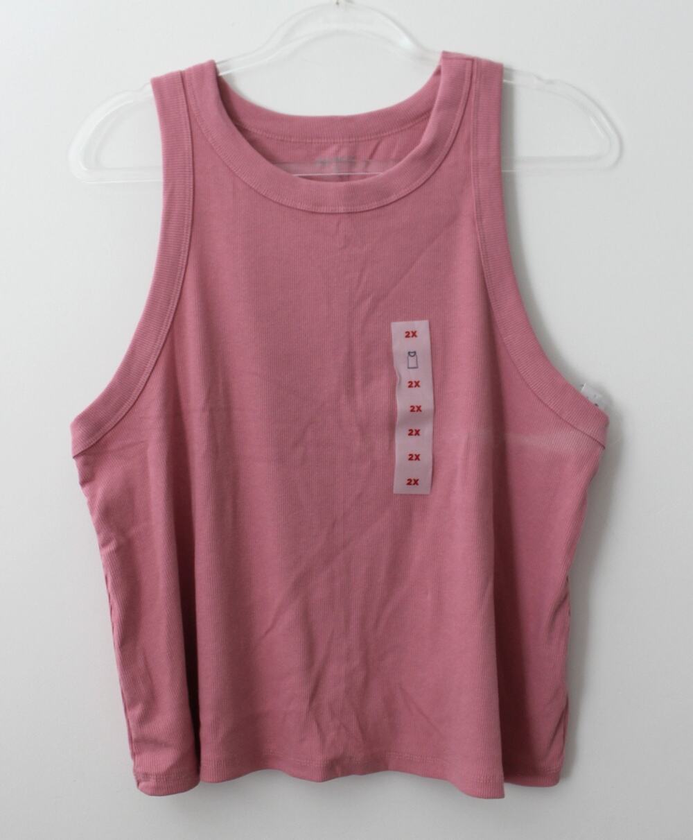 Old Navy Womens Snug Crop Tank Top MAUVE COMFORT Size 2X NWT